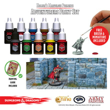 The Army Painter Gamemaster Adventures Role-playing Paint Set with paints, brush, and miniature for RPG painting.