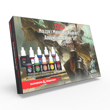 The Army Painter Gamemaster Adventures Role-playing Paint Set with paints, brush, and miniature for RPG painting projects.