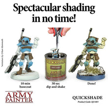 The Army Painter Quickshade Dip Soft Tone showcasing easy shading for miniatures with dip, shake, and basecoat steps.