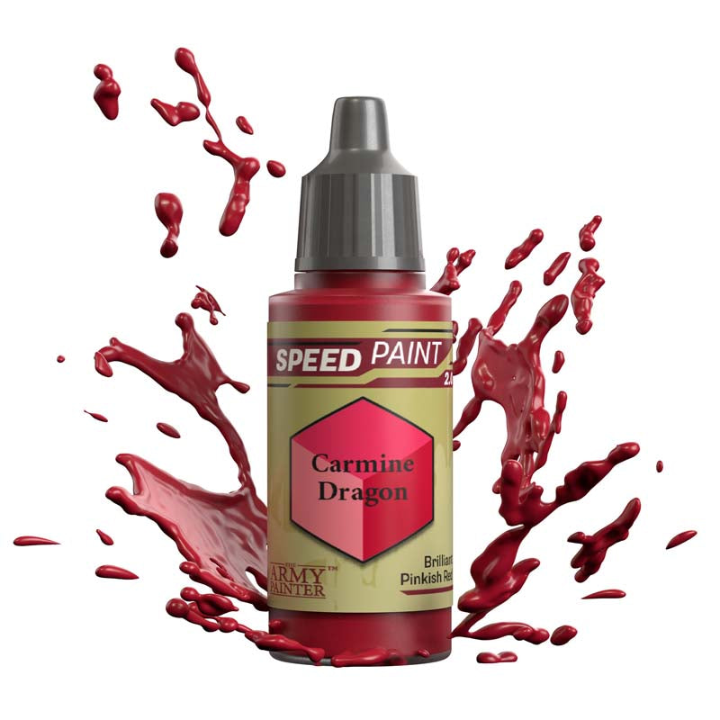 The Army Painter Speedpaint Carmine Dragon vibrant pinkish red one-coat paint for miniatures with shading and highlights