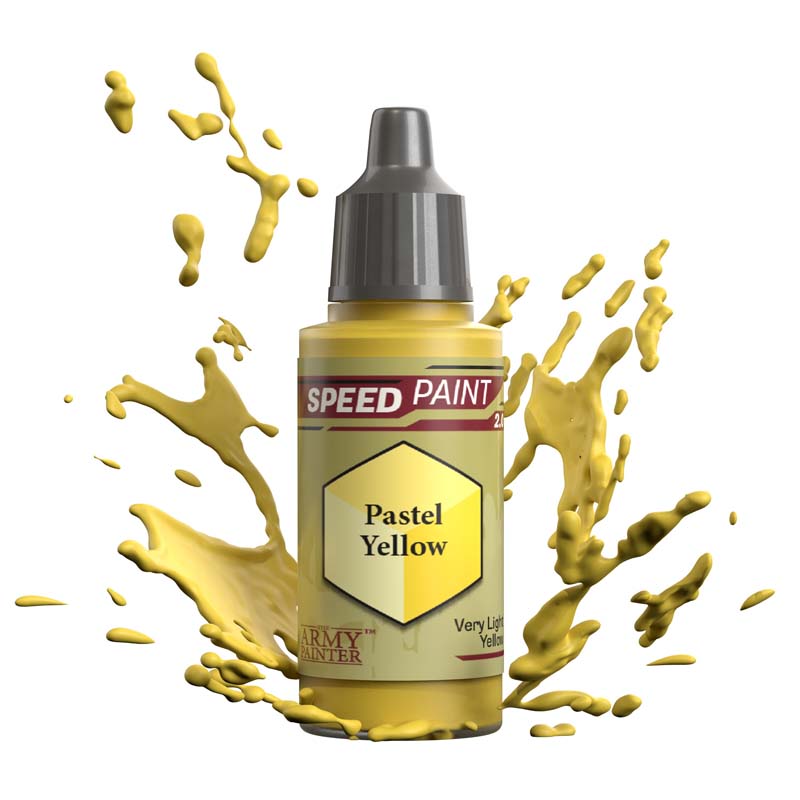 The Army Painter Speedpaint Pastel Yellow one-coat miniature paint with vibrant color and easy highlighting.