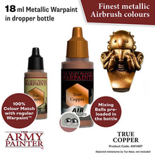 The Army Painter Air True Copper metallic airbrush paint with mixing balls in 18ml dropper bottle for warpaints.