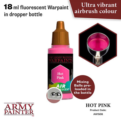 The Army Painter Air Hot Pink 18ml fluorescent airbrush paint with preloaded mixing balls in dropper bottle