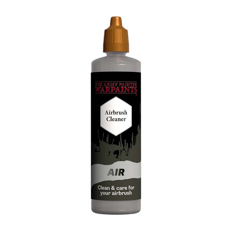 The Army Painter Airbrush Cleaner bottle with black label for cleaning and caring for airbrush equipment.