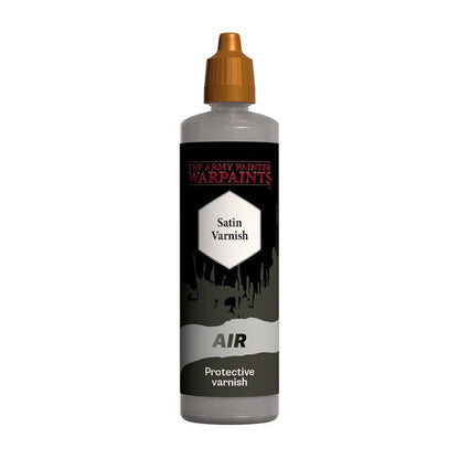 The Army Painter Air Aegis Suit Satin Varnish bottle for protective satin finish on miniatures and models.