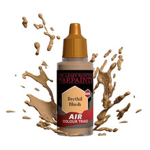 The Army Painter Air Brethil Blush bottle with paint splashes, designed for miniature painting and airbrush use.