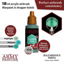 The Army Painter Air Hazardous Smog 18ml acrylic airbrush warpaint with perfect airbrush consistency and mixing balls.