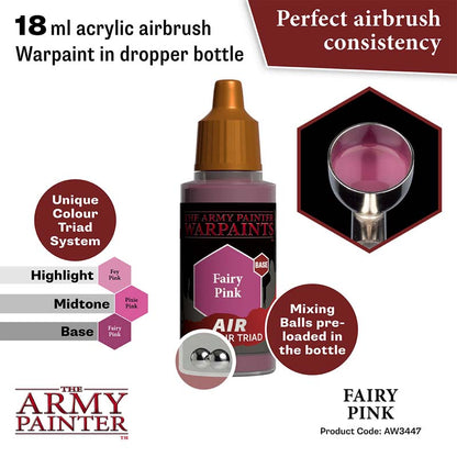 The Army Painter Air Fairy Pink 18ml acrylic airbrush paint with mixing balls and perfect airbrush consistency