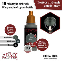 The Army Painter Air Crow Hue 18ml acrylic airbrush paint with preloaded mixing balls for smooth consistency