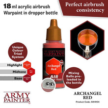 The Army Painter Air Archangel Red 18ml acrylic airbrush warpaint with mixing balls and perfect airbrush consistency