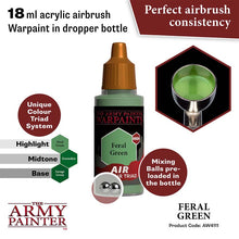 The Army Painter Air Feral Green 18ml acrylic airbrush warpaint with mixing balls and perfect consistency.