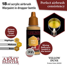 The Army Painter Air Yellow Dune 18ml acrylic airbrush warpaint with mixing balls for smooth application