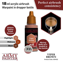The Army Painter Air Viper Brown 18ml acrylic airbrush paint with mixing balls for smooth consistency