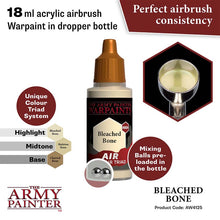 The Army Painter Air Bleached Bone 18ml acrylic airbrush paint with perfect consistency and preloaded mixing balls.