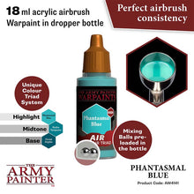 The Army Painter Air Phantasmal Blue 18ml acrylic airbrush warpaint with mixing balls for smooth application