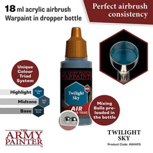 The Army Painter Air Twilight Sky 18ml acrylic airbrush warpaint with mixing balls and perfect airbrush consistency