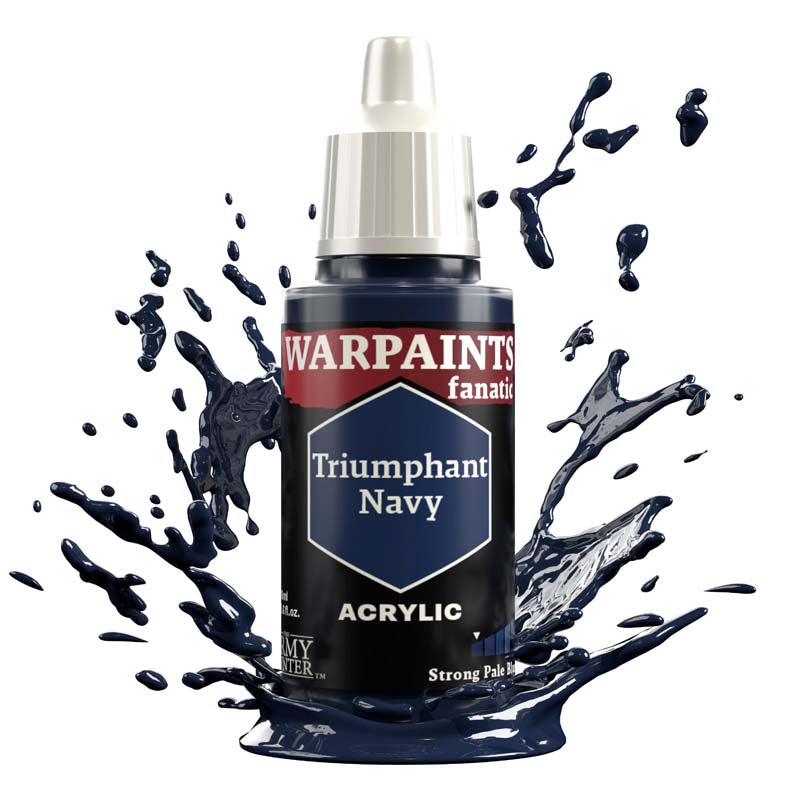 The Army Painter Warpaint Fanatic Triumphant Navy acrylic paint with deep black purplish blue navy color splash