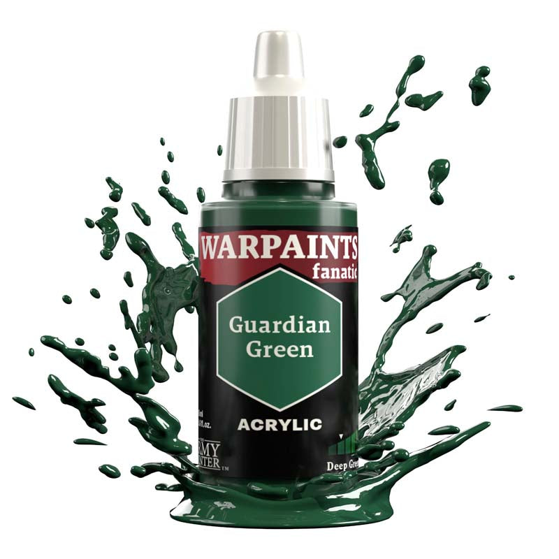 The Army Painter Warpaint Fanatic Guardian Green acrylic paint in deep green shade for miniature painting and shading.
