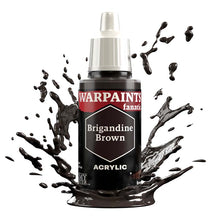 The Army Painter Warpaint Fanatic Brigandine Brown acrylic paint in darkest blackish brown shade for miniature painting.