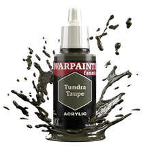 The Army Painter Warpaint Fanatic Tundra Taupe acrylic paint with deep olive brown splashes and ochres and tans base color.