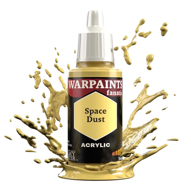 The Army Painter Warpaint Fanatic Space Dust acrylic paint in light yellow for highlighting and layering.