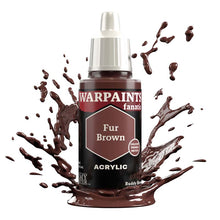 The Army Painter Warpaint Fanatic Fur Brown acrylic paint in reddish brown with a dynamic splash effect