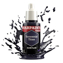 The Army Painter Warpaint Fanatic Terrestrial Titan acrylic paint in dark violet with dynamic splash effect.