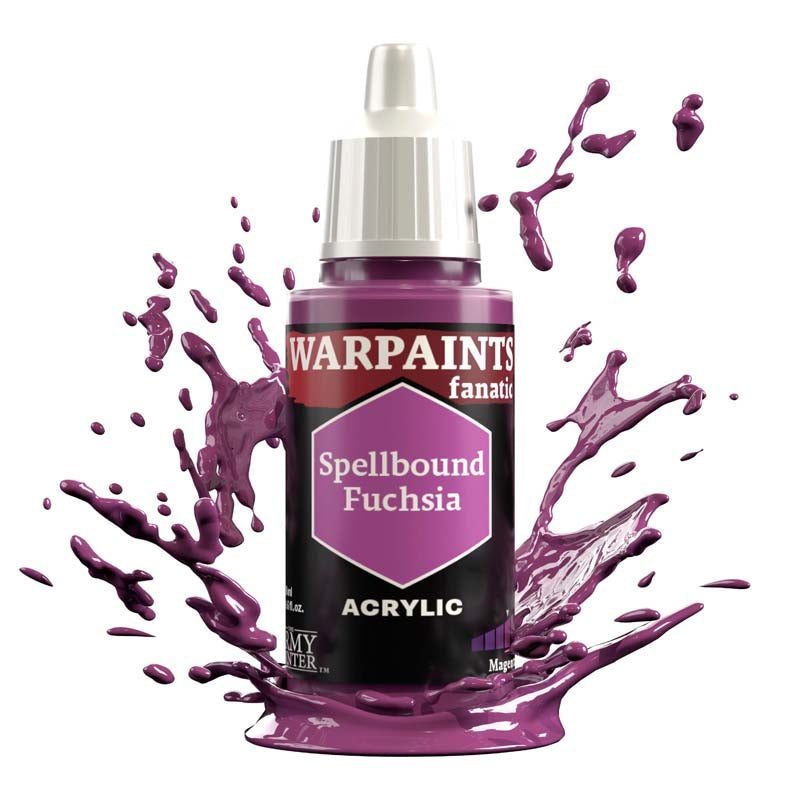 The Army Painter Warpaint Fanatic Spellbound Fuchsia acrylic paint in vivid reddish purple magenta tone.