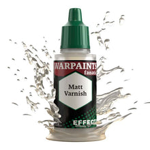 The Army Painter Warpaint Fanatic Effects Matt Varnish bottle with protective dull coat splash effect.