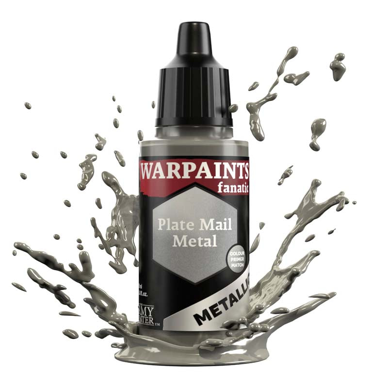 The Army Painter Warpaint Fanatic Metallic Plate Mail Metal greyish metallic paint with aluminium and mica blend.