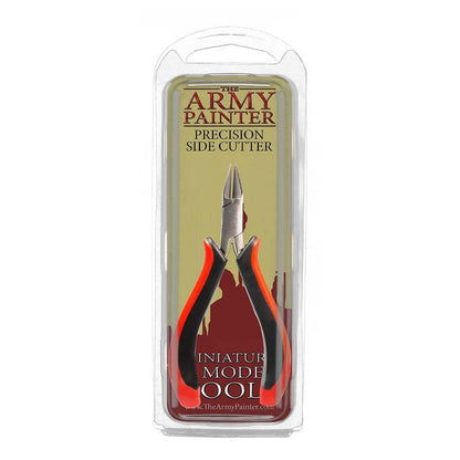The Army Painter Precision Side Cutter with stainless steel blades and ergonomic safety grip handle for detailed model cutting.