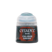 Citadel Base Caliban Green rich forest green paint with smooth application for miniature base coating, 12ml pot.