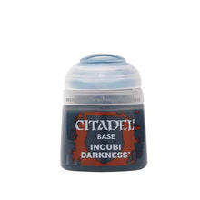 Citadel Base Incubi Darkness 12ml bottle of deep, rich base paint with high pigment load for miniature painting.