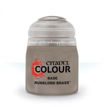 Citadel Base Runelord Brass with rich pigmentation and smooth matt finish for vibrant miniature base coating.