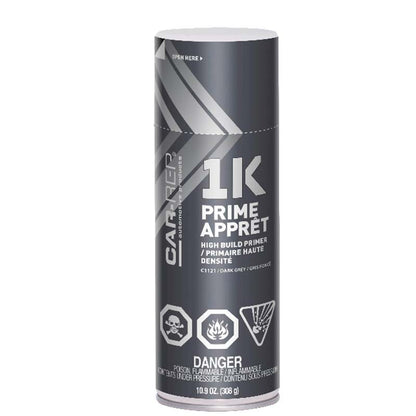 Car-Rep Aerosol 1K High Build Primer spray can with high build primer for metal, fiberglass, and plastic surfaces.
