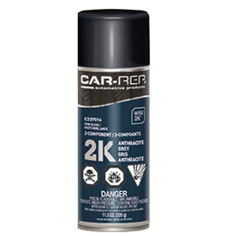 Car-Rep 2K Colour Top Coats spray can in anthracite grey for durable, chemical resistant automotive finishes.