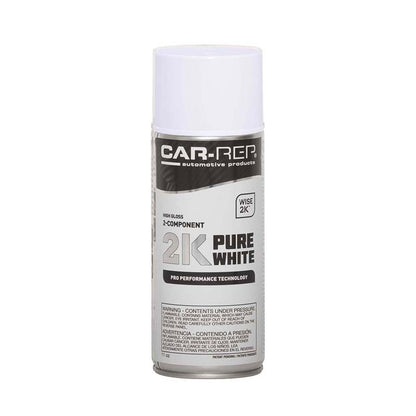 Car-Rep 2K Colour Top Coats spray can in Pure White with WISE 2K™ technology for durable automotive finish.