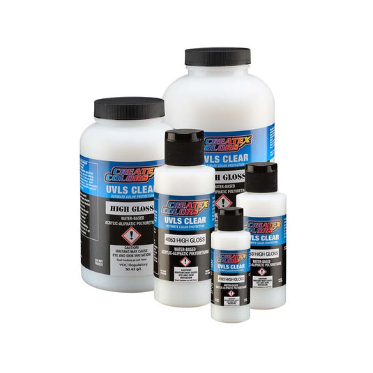 Createx UVLS High Gloss Clear water-based durable architectural-grade glossy clear with UV protection and excellent adhesion