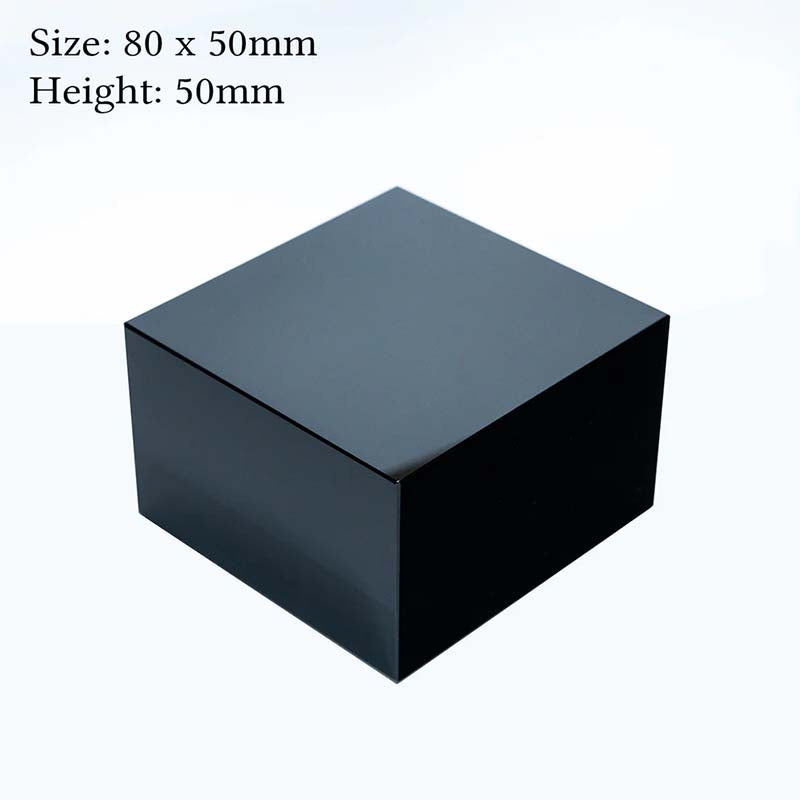 Black polished heavy glass display bases 