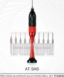 DSPIAE Precision Aluminum Alloy Hand Drill Set with four jaw chuck and magnetic locking design for precise drilling.