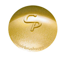 INSPIRE Base Metallic Gold showcasing high coverage, easy spraying, and superior metallic finish for airbrush artists.