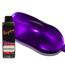 INSPIRE Base Pearlz Purple Velvet airbrush paint 100ml with deep, shimmering iridescent purple and extreme pearl luster finish.
