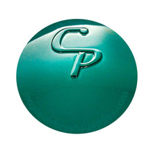 INSPIRE Base Light Green airbrush paint sample showing bright, vivid color with embossed CP logo on smooth surface.