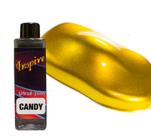INSPIRE Candy Gold airbrush paint 100ml with vibrant custom candy gold finish for professional use and easy layering.