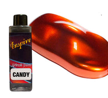 INSPIRE Candy Orange airbrush paint 100ml with vibrant glossy candy orange custom finish for professional use.