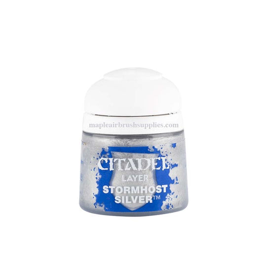 Citadel Layer Stormhost Silver metallic paint pot for miniature and model detailing with silver finish