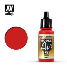 Vallejo Model Air Red RLM23 acrylic paint bottle and swatch for detailed model airbrushing projects