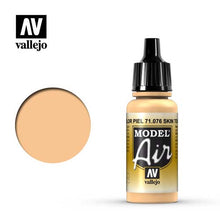 Vallejo Model Air Skin Tone acrylic paint bottle with skin tone color swatch for model painting and airbrushing.