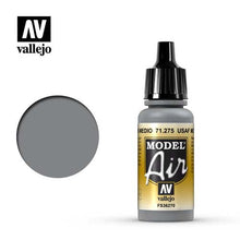 Vallejo Model Air USAf Medium Grey FS36270 acrylic paint bottle with color sample for model airbrush use