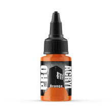 Pro Acryl Orange 22ml bottle with premium high-density acrylic paint and no-clog dropper cap for smooth application